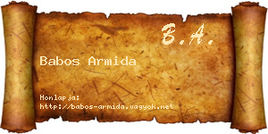Babos Armida névjegykártya